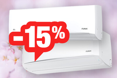 Скидка 15% на кондиционеры Funai